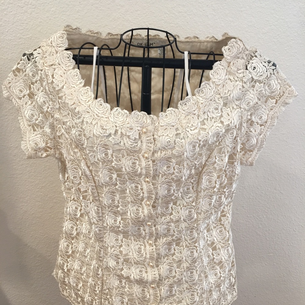 Rose Appliqué Blouse